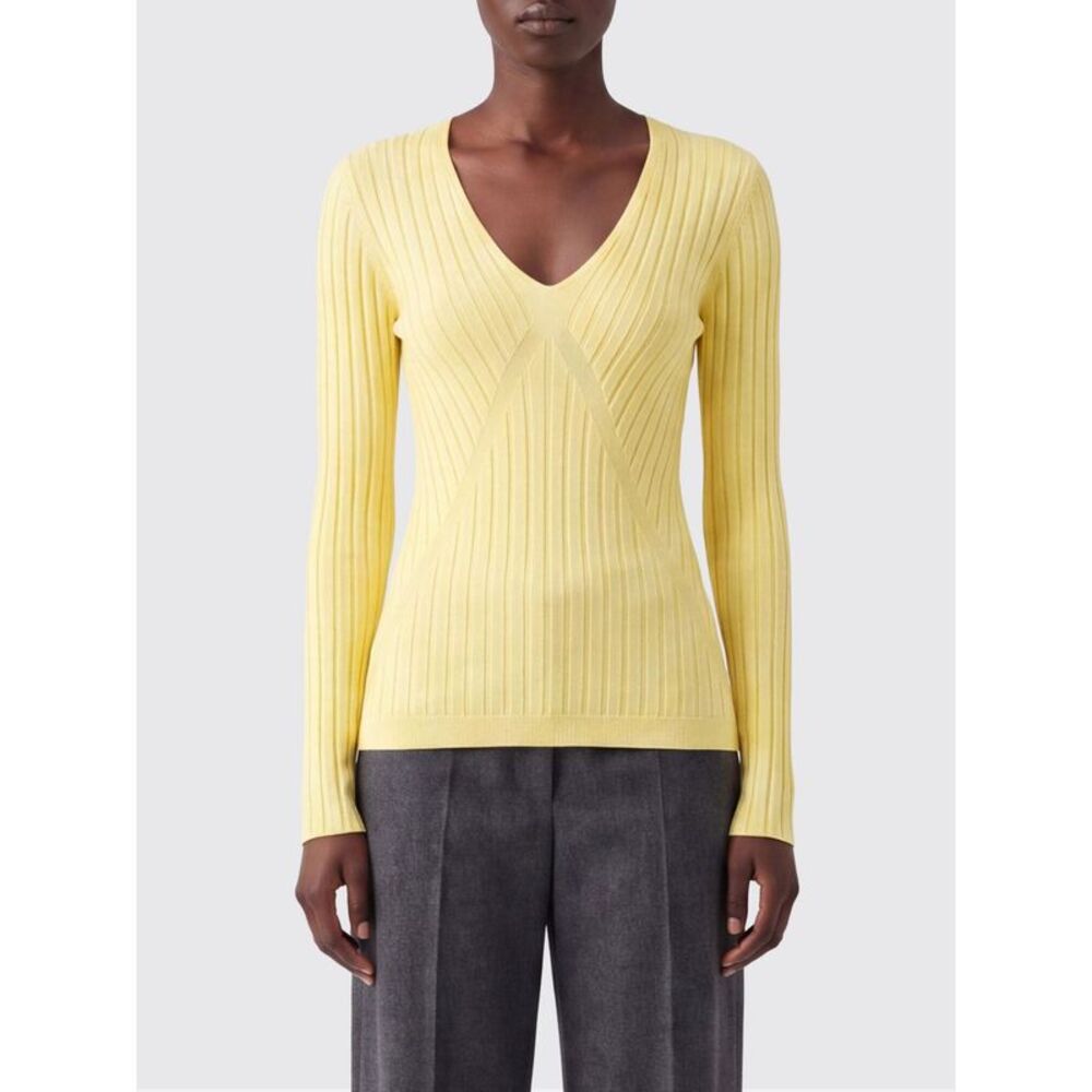 Jil Sander Women Jil Sander Slim Fit Ribbed V-Neck Jumper In Cashmere And Silk